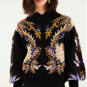 NWT AUTH FARM RIO Cozy Arabesque Paradise Knit Sweater Sz MEDIUM M
